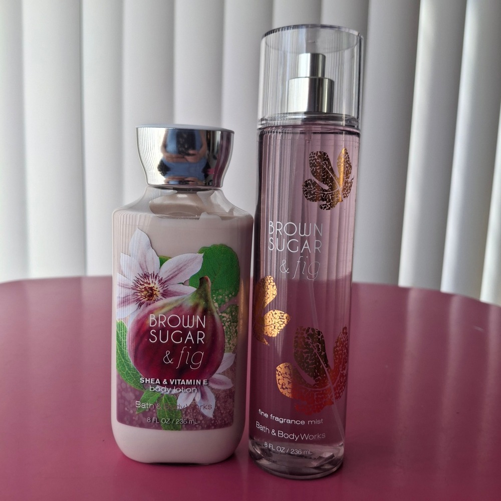 Bath & Body Works BROWN SUGAR & FIG Body Lotion & Fragrance Mist Set 8oz